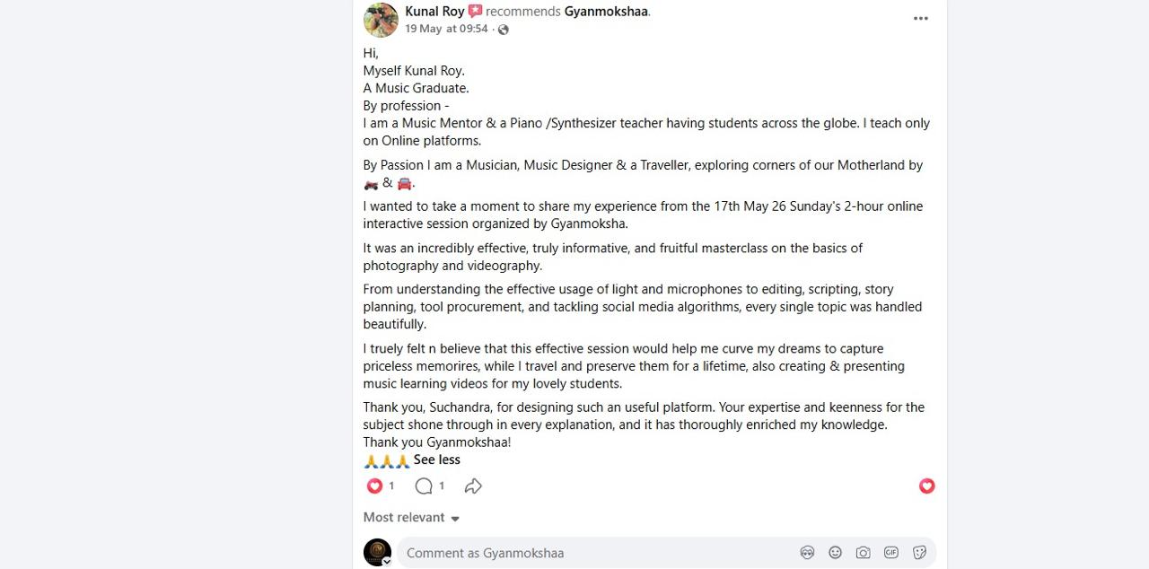 Gyanmokshaa student review